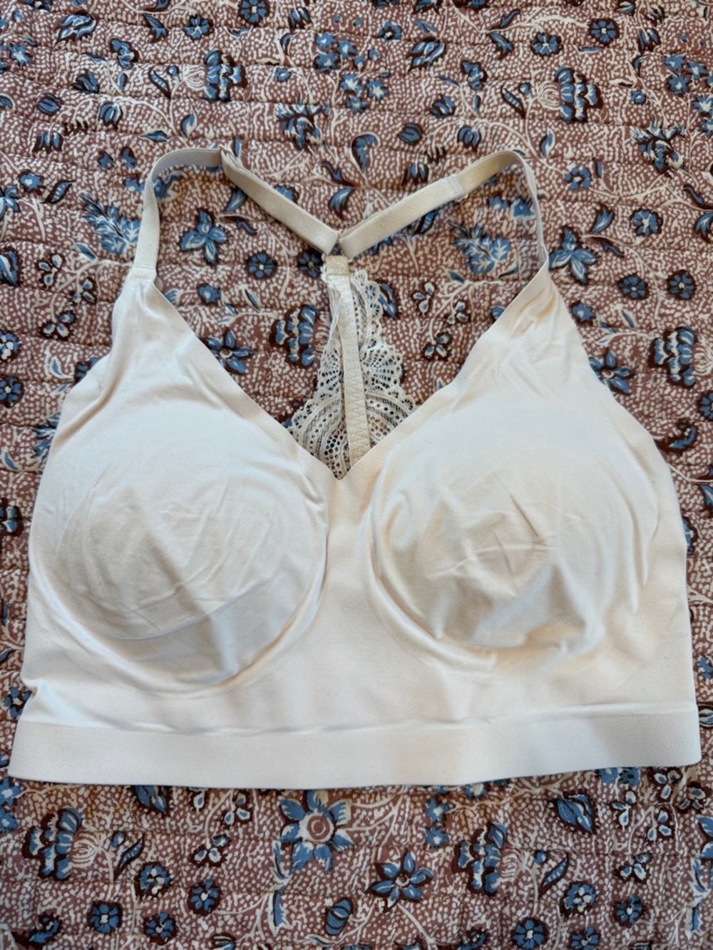 Soma Cream Enbliss Racerback Lace Seamless Bralette